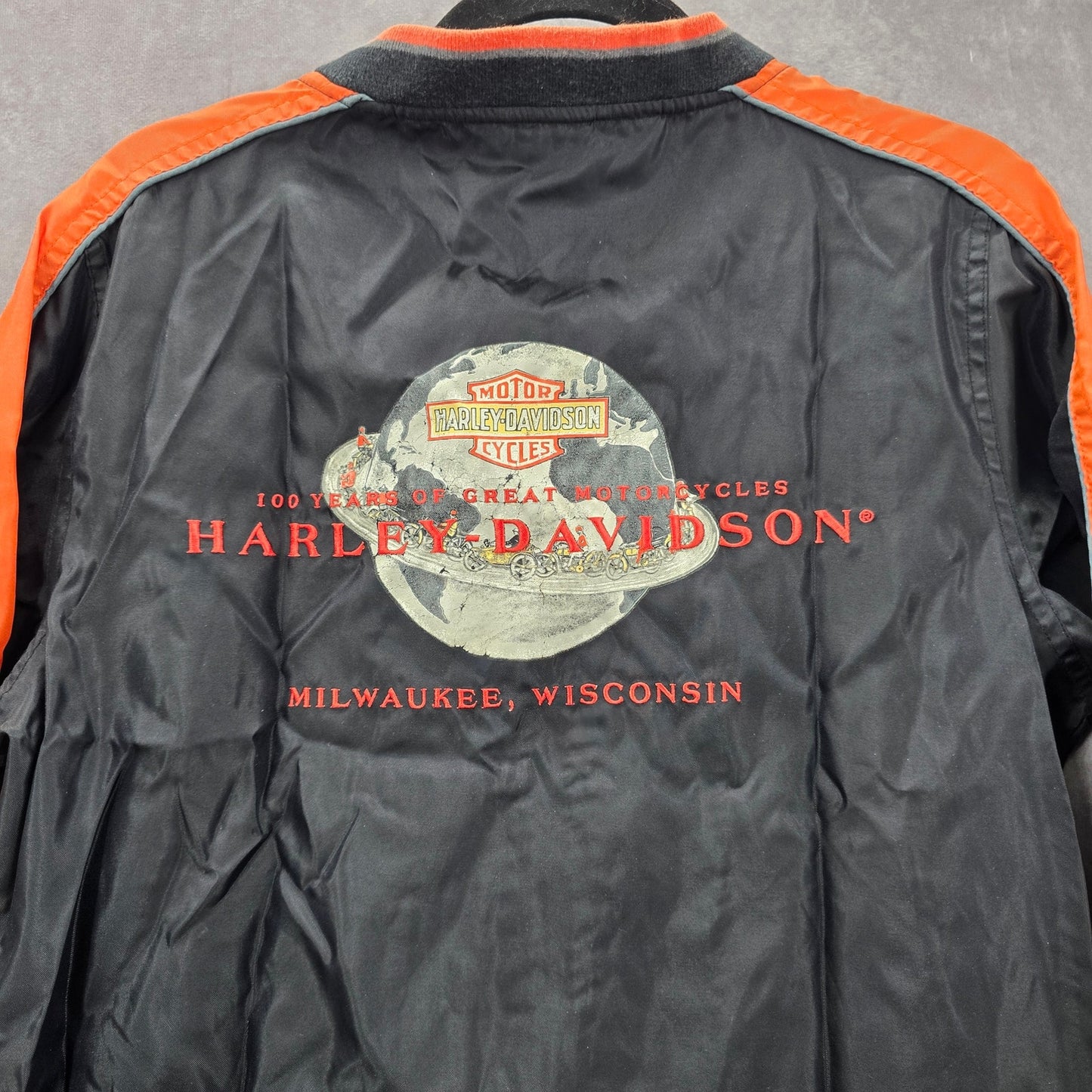 Harley Davidson Bomber Jacket Women's 100 Years 1903-2003 Milwaukee WI Medium M