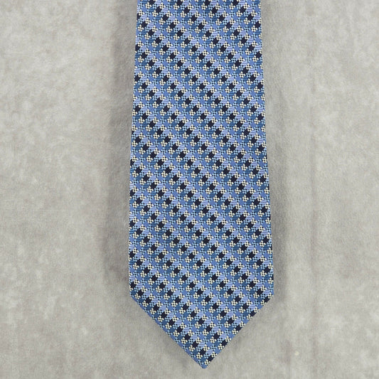 Porta Bella Blue Geometric Handmade 100% Silk Men's Neck Tie NWOT