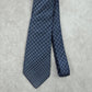 Yves Saint Laurent YSL Blue Gold Stripe Plaid Executive Silk Italy Neck Tie Men