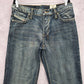 Remode Inc Blue Fade Button Denim Mens Jeans Pants 34x40