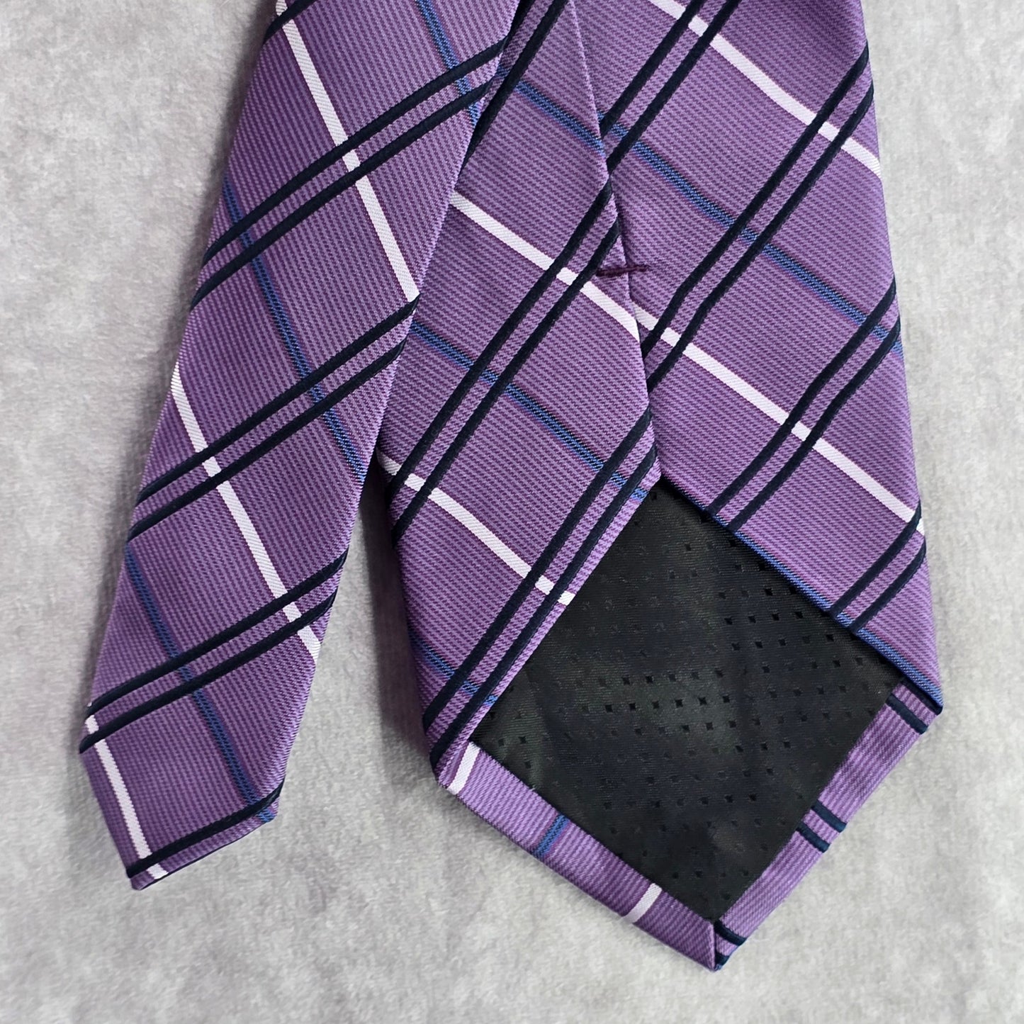 Stafford Essentials Purple Plaid Tartan 100% Polyester Men's Neck Tie NWOT