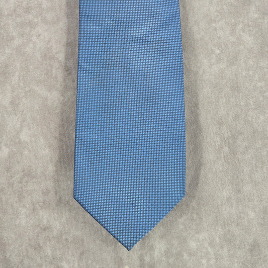 Vistini Blue Solid Box Checkered Pattern Men's Neck Tie NWOT