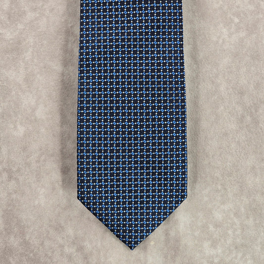 Leonardo NY Blue Geometric 100% Microfiber Men's Neck Tie NWOT