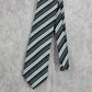 Stafford Essentials Black Gray White Stripe 100% Polyester Men's Neck Tie NWOT