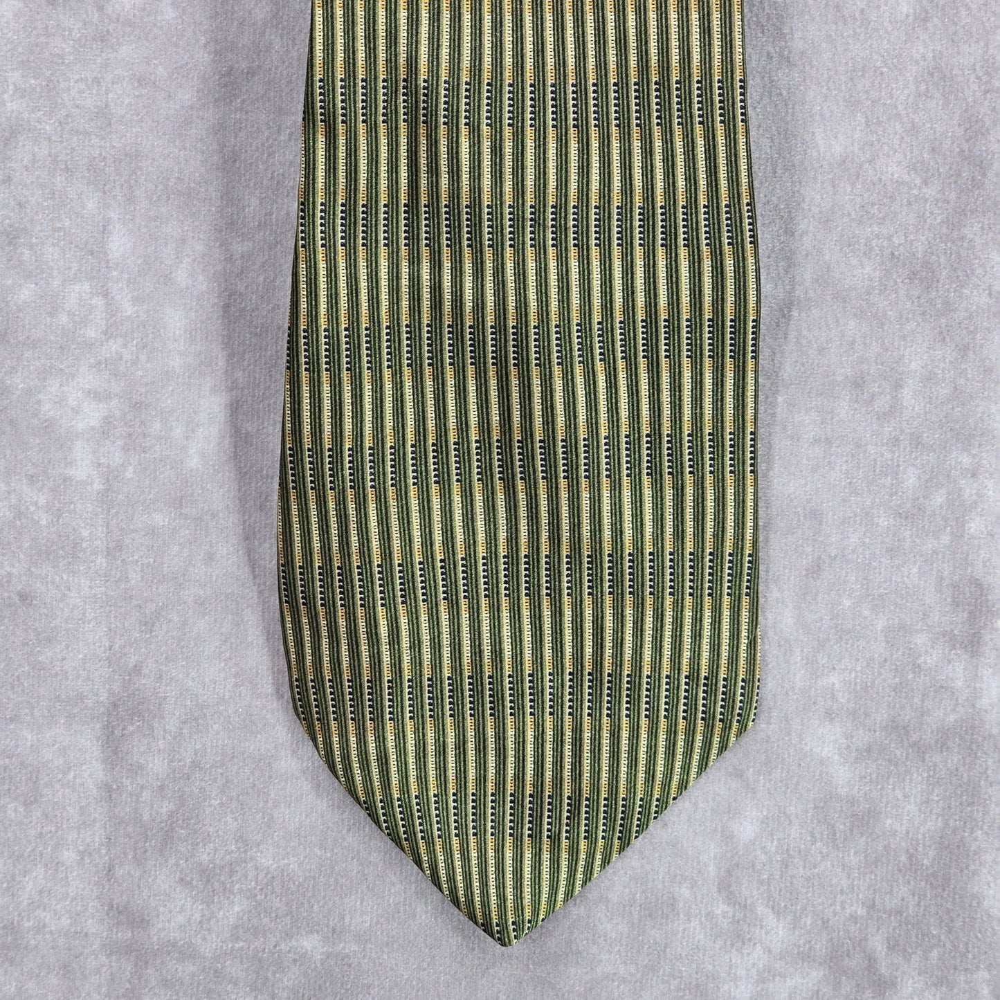 DKNY Black Gold Stripe Geometric 100% Silk Men's Neck Tie NWOT