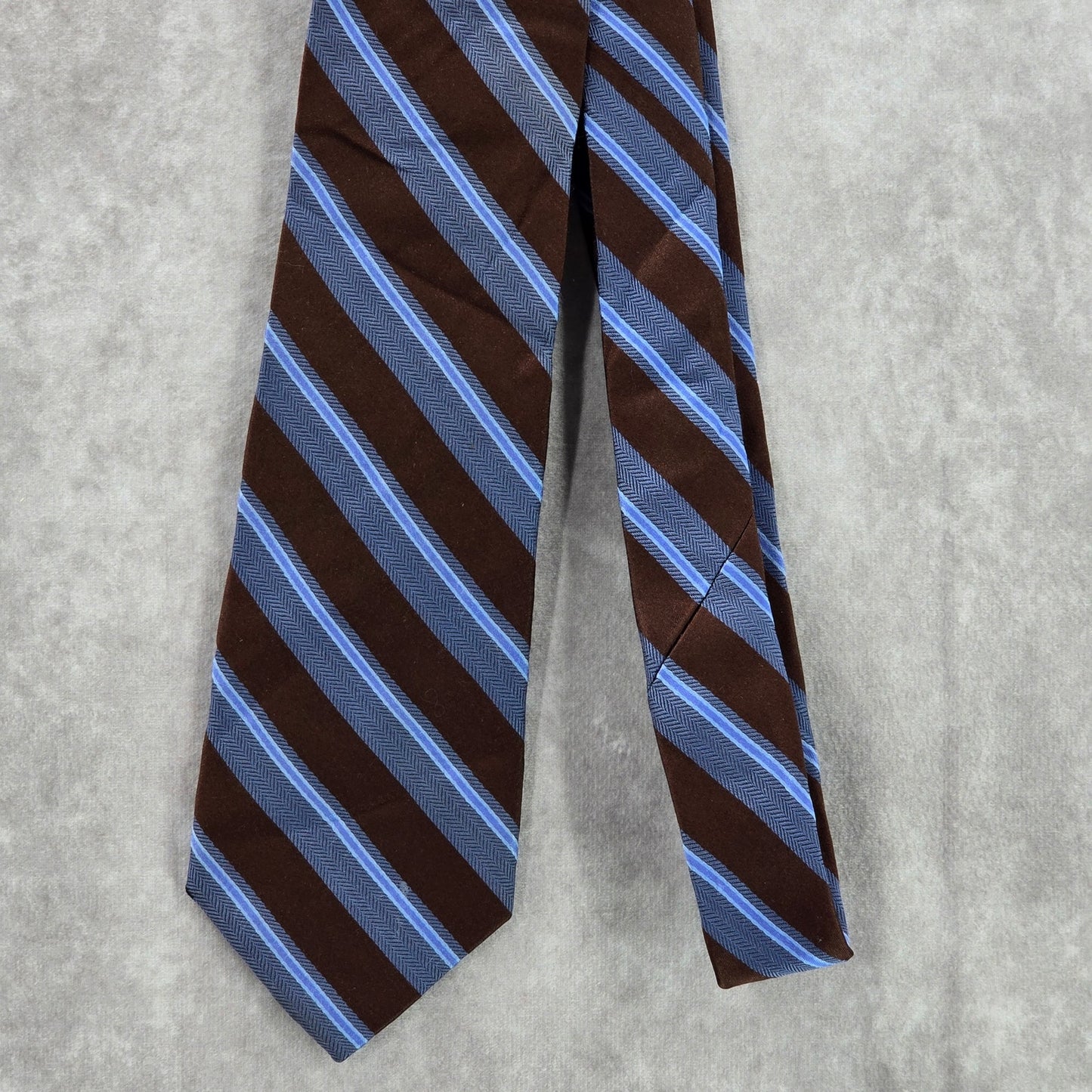 Black & Brown 1826 Blue Brown Stripe 100% Silk Men's Neck Tie NWOT