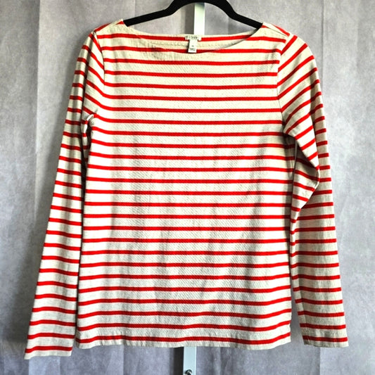 J. Crew Red Striped Long Sleeve Top Blouse XS