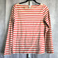 J. Crew Red Striped Long Sleeve Top Blouse XS