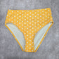 Shein Yellow Polka Dot High Waist Bikini Bottom Swimwear Medium