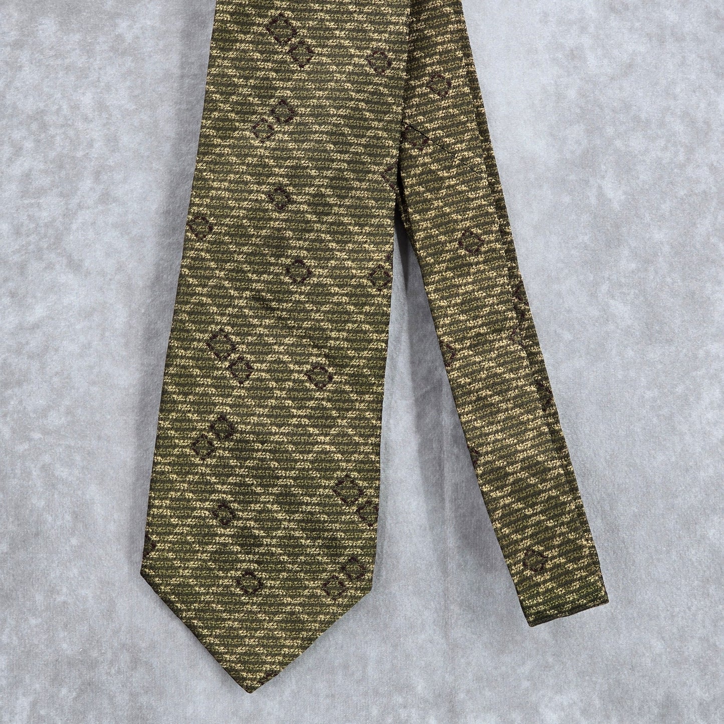 Joseph Abboud Brown Gold Plaid Geometric Stripe Italy Men's Neck Tie NWOT