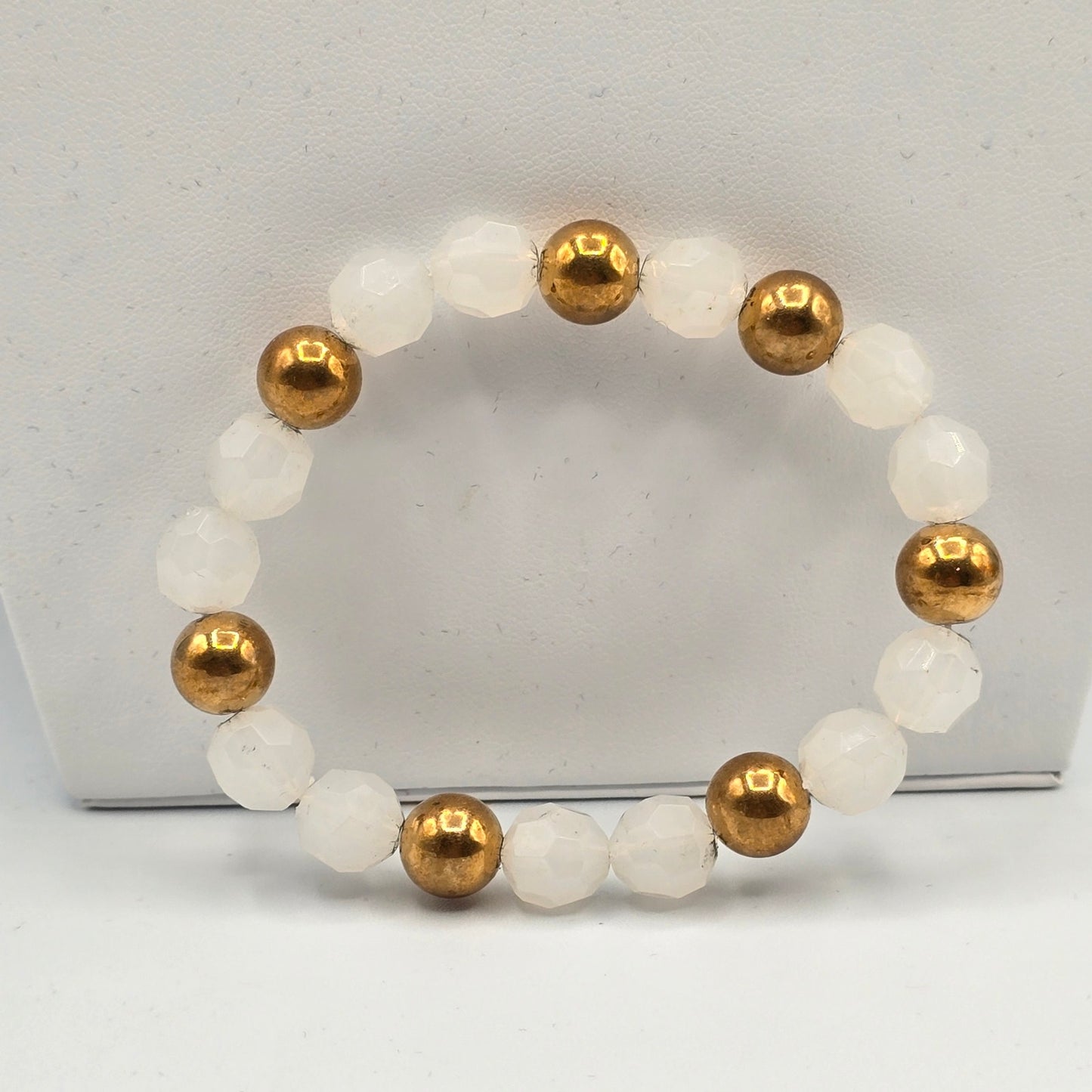 Zara White Gold Elastic Bead Bracelet Fashion Jewelry NWT