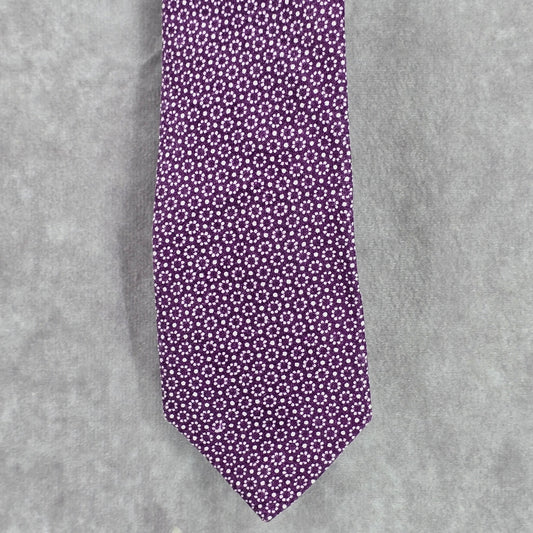 Brooklyn Tie Company Purple Floral Dot Geometric 100% Cotton Men Neck Tie NWOT