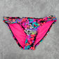 Xhilaration Pink Black Purple Floral Medium Cheeky Bikini Bottom Swimwear