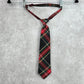 Flynn O'Hara Uniform Red Green Blue Plaid Tartan Adjustable Clip Youth Tie 14