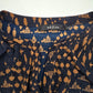 Ark & Co Black Brown Printed M Cropped 3/4 Sleeve Blouse Top Shirt Medium