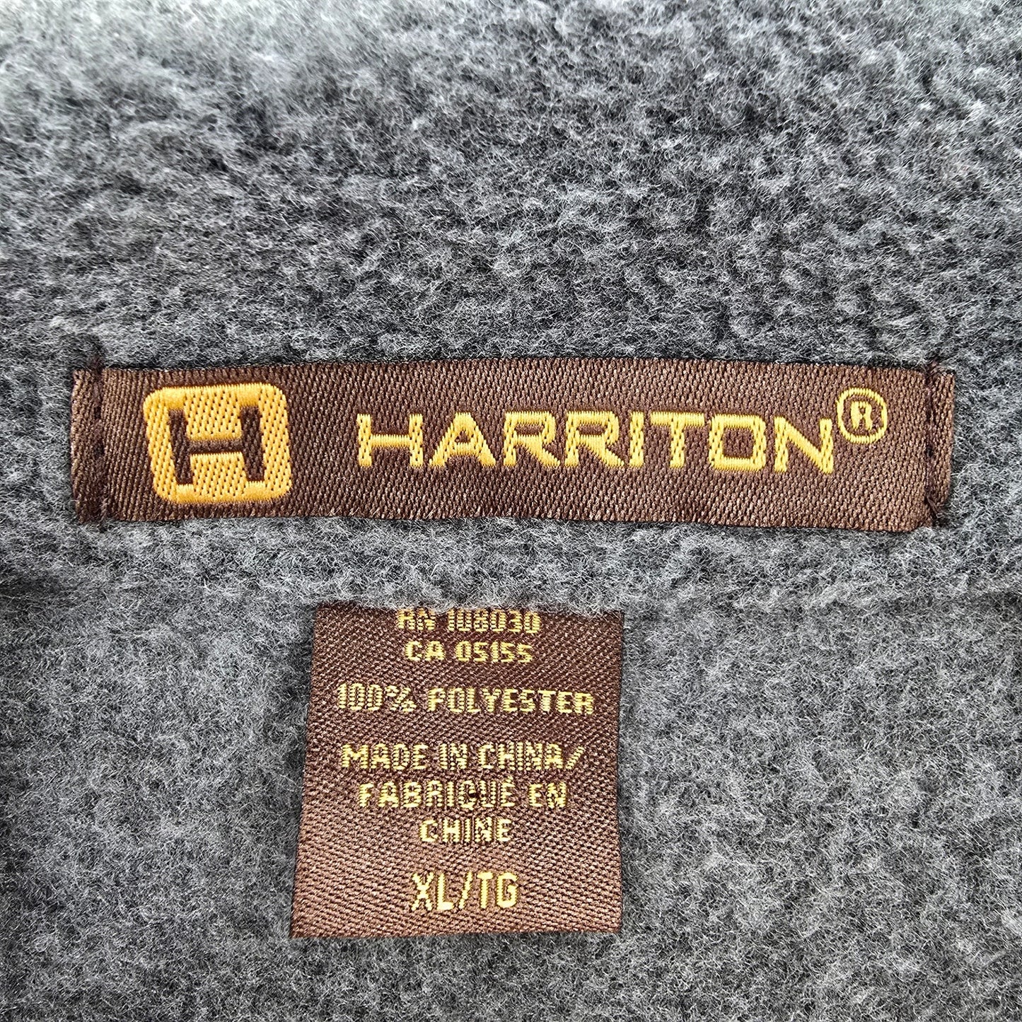 Harriton Gray Zip Long Sleeve Fleece Sweater Jacket Mens XL