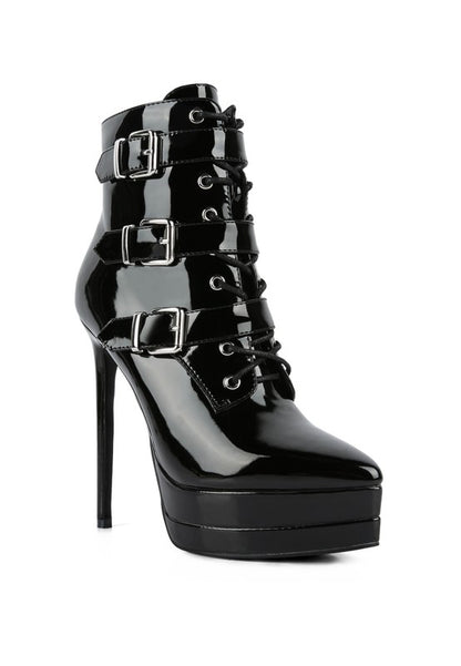 High Heeled Patent PU Stiletto Boot