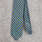 XMI Classic Blue Green Triangle Geometric Silk Italy Men's Neck Tie NWOT