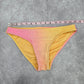 Xhilaration Orange Pink Ombre Ribbed Gold Metallic Bikini Bottom Swimwear