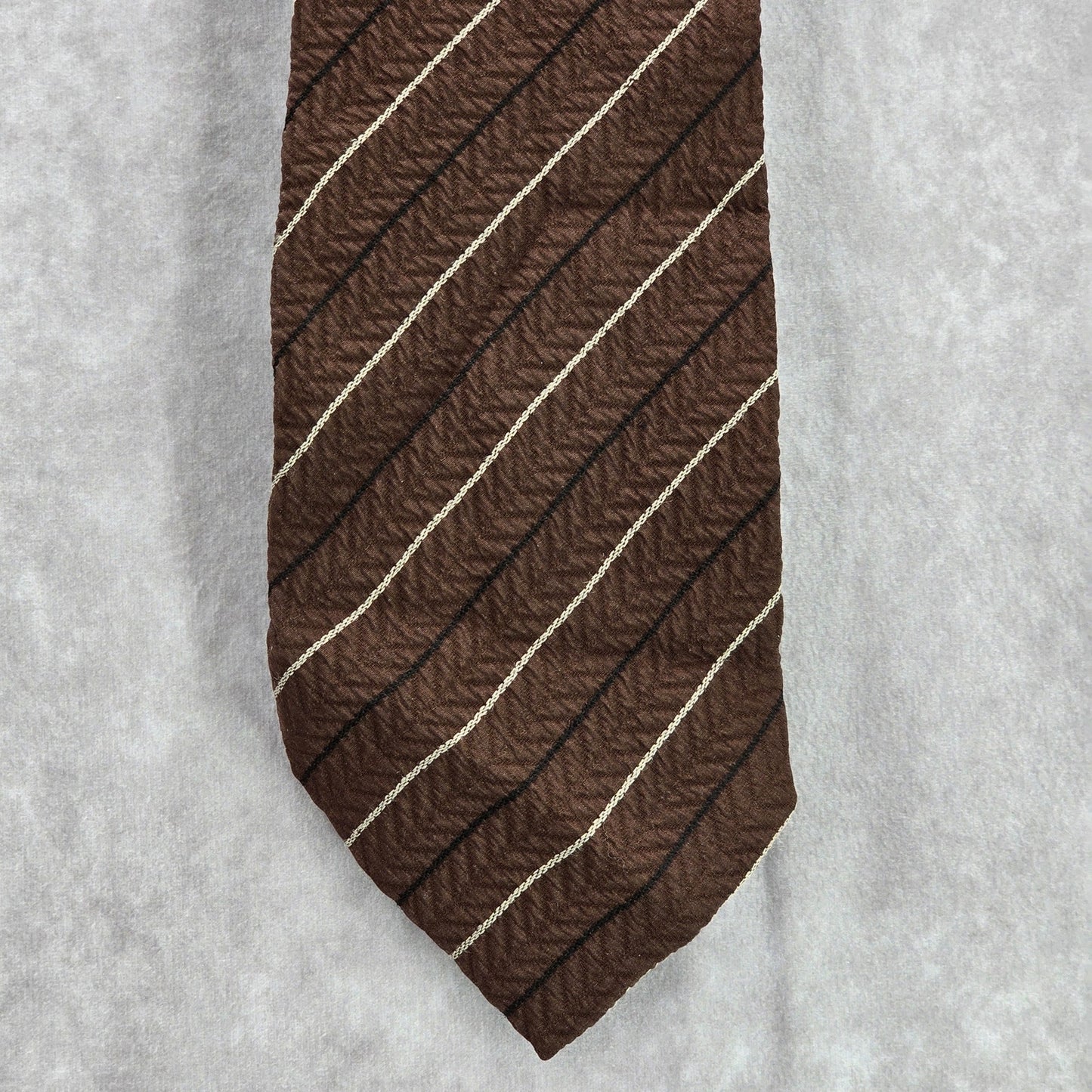 Joseph Abboud Brown Stripe 100% Silk Italy Men's Neck Tie NWOT