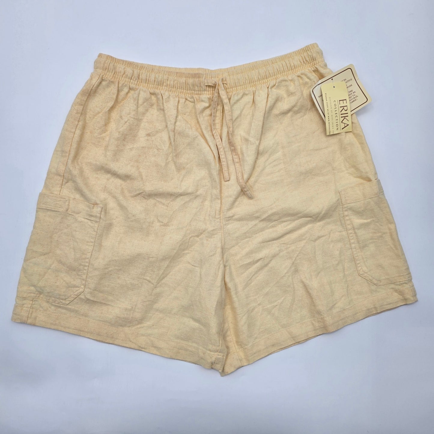 Erika Collection Yellow Linen Shorts Bottoms Pants Extra Large XL