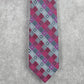 Van Heusen Gray Pink Geometric Diamond 100% Silk Men's Neck Tie NWOT