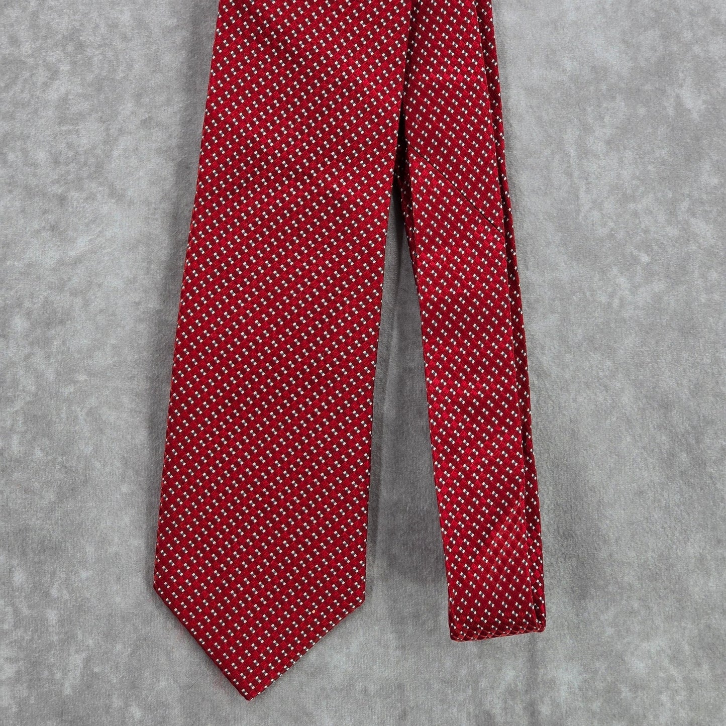 Geoffrey Beene Red Geometric Stripe Dot 100% Silk Men's Neck Tie NWOT