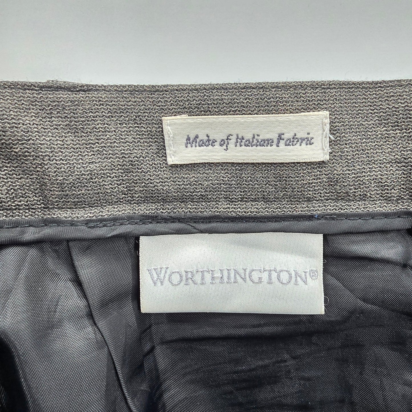 Worthington Gray Italian Zip Up Mini Skirt Plus 18