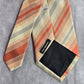 Van Heusen Orange Gray Stripe 100% Silk Men's Neck Tie NWOT