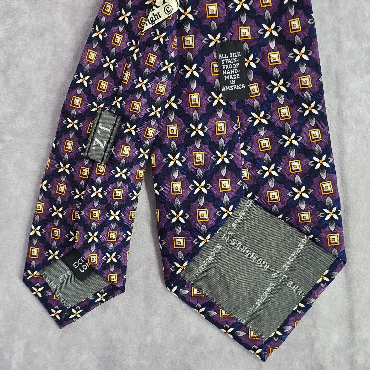 Nordstrom by J.Z. Richards Purple Floral Extra Long Executive Silk Mens Neck Tie