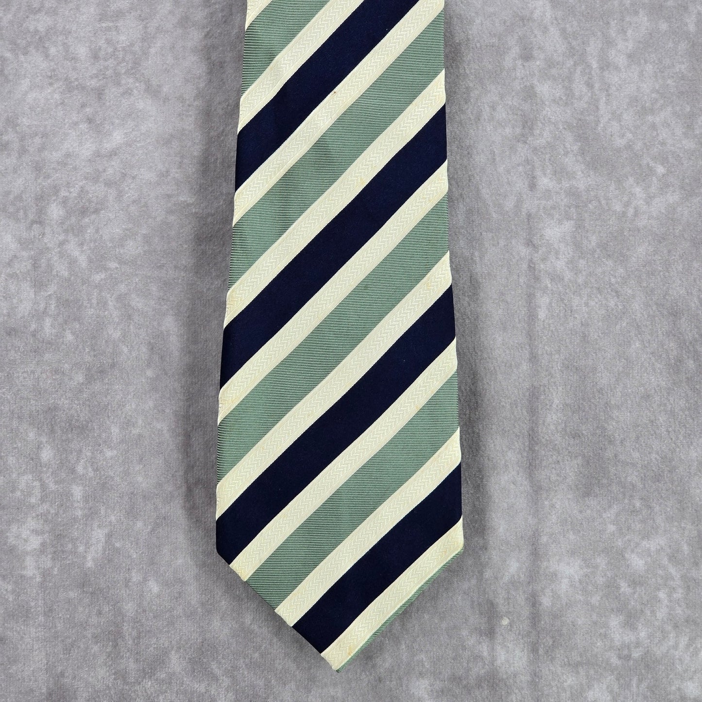 Donald J. Trump President Green Blue Stripe Repp 100% Silk Men's Neck Tie NWOT