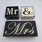 Mr & Mrs Black White Faux Wood Wedding Anniversary Bridal Home Decor Signs