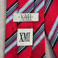 XMI Classic Red Blue Italy Stripe Repp Geometric Executive Silk Neck Tie Men's