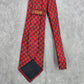 Christy Firenze Red Geometric Floral 100% Silk Italy Men's Neck Tie NWOT