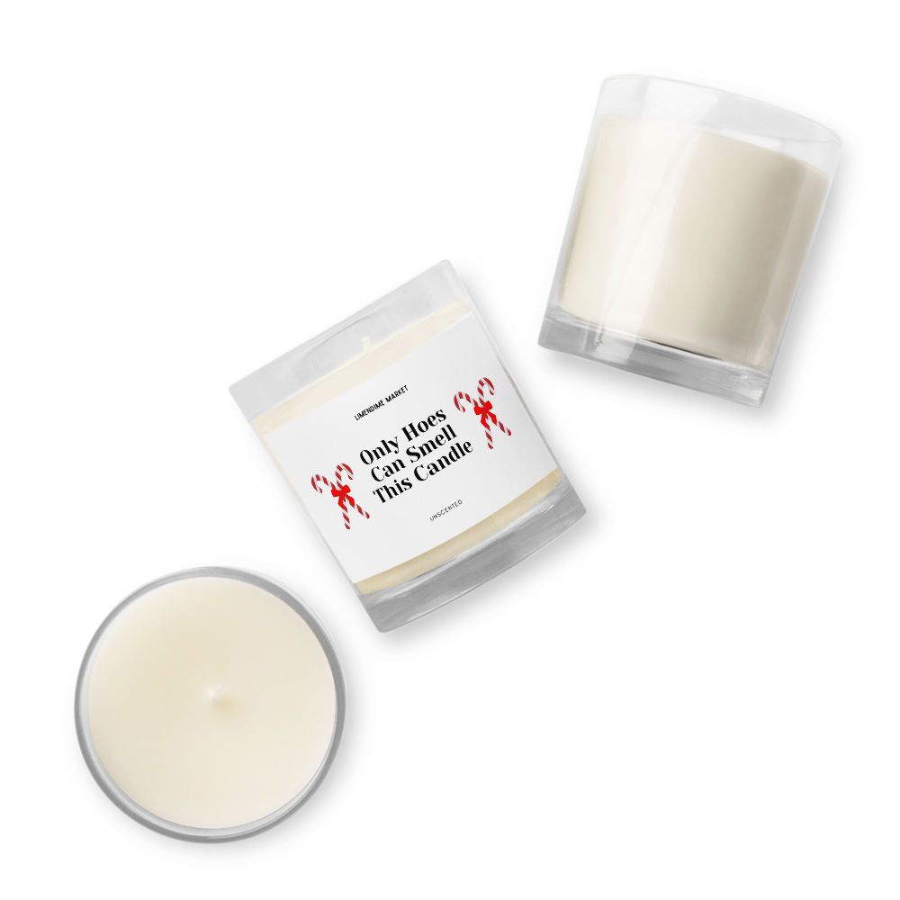 Only Hoes Can Smell This Candle Soy Wax Cotton Wick Unscented Glass Jar Candle Birthday Anniversary Christmas New Years Funny Gift for Her Him