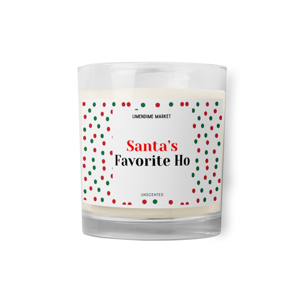 Santas Favorite Ho Soy Wax Cotton Wick Unscented Glass Jar Candle Birthday Anniversary Christmas New Years Funny Gift for Her Him